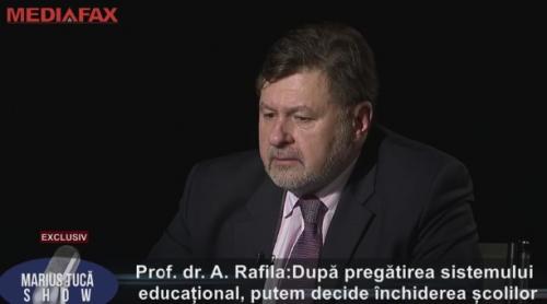 A. Rafila, la Marius Tucă Show: În România, avem 200, 250 de epidemiologi, în condițiile în care doar în Wuhan erau 9.000