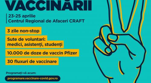 Gratis! Trei zile de vaccinare non-stop în Timișoara, în perioada 23-25 aprilie 2021