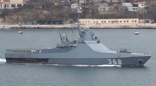 Nava rusească care a atacat Insula Șerpilor, anunțată distrusă de Ucraina, a reapărut în Marea Neagră