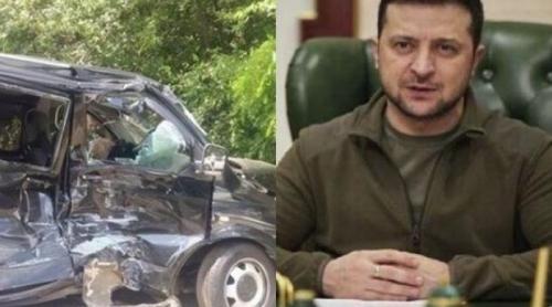 Mașina președintelui Zelenski a fost implicată într-un accident