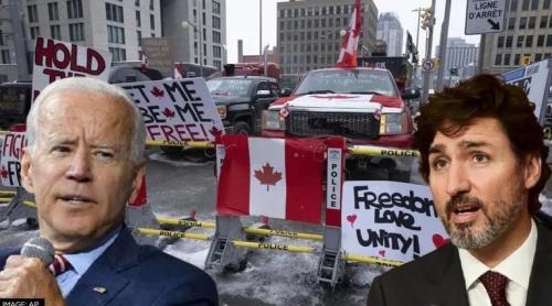 Biden i-a ordonat lui Trudeau să pună capăt "convoiului pentru libertate" din februarie