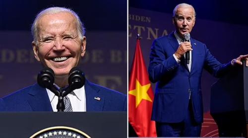 Biden îi numește pe cei care neagă schimbarea climatică „soldați ponei cu față de câine mincinos” și vorbește despre „indieni” și John Wayne la o conferință de presă în Vitenam