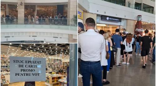 Cozi la librăriile Cărtureşti din Capitală, după ce au anunţat că oferă o carte gratis pentru cei care au mers la vot!