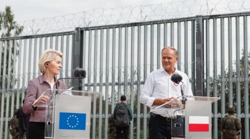 Ursula von der Leyen și Donald Tusk la granița polono-belarusă: „Nimeni nu ne va speria"