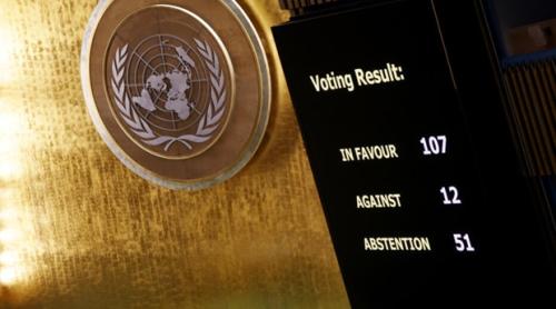 SUA se abțin la votul din cadrul ONU privind reafirmarea sprijinului pentru integritatea teritorială a Ucrainei